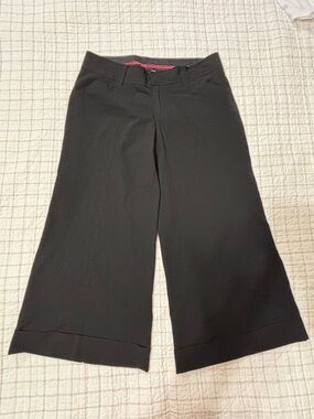 Cello Black Pants with Burgundy Waist Trim